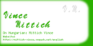 vince mittich business card